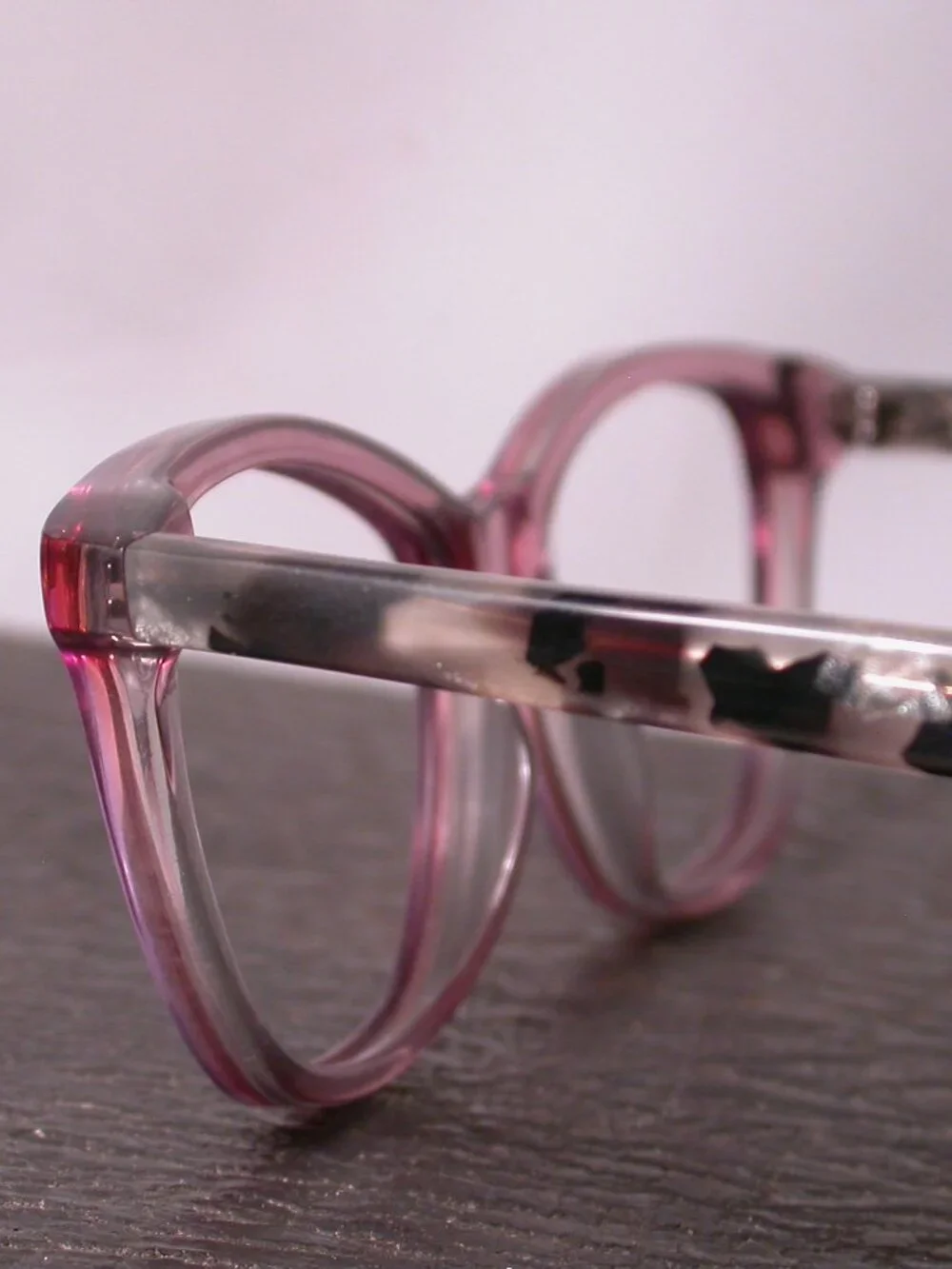 State Optical Drexel Pink Clear Cloud Stone Eyeglasses Frames Made in USA